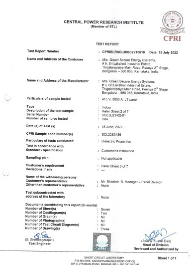 CPRI TEST REPORT - Certificate